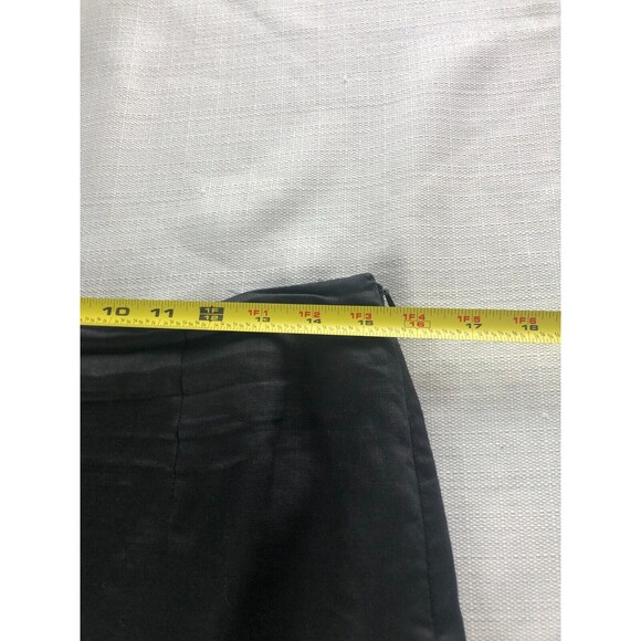 TOTO n KO Purple 100% Linen Black Skirt Sz 12P Petite Midi to Short Length - Picture 5 of 7